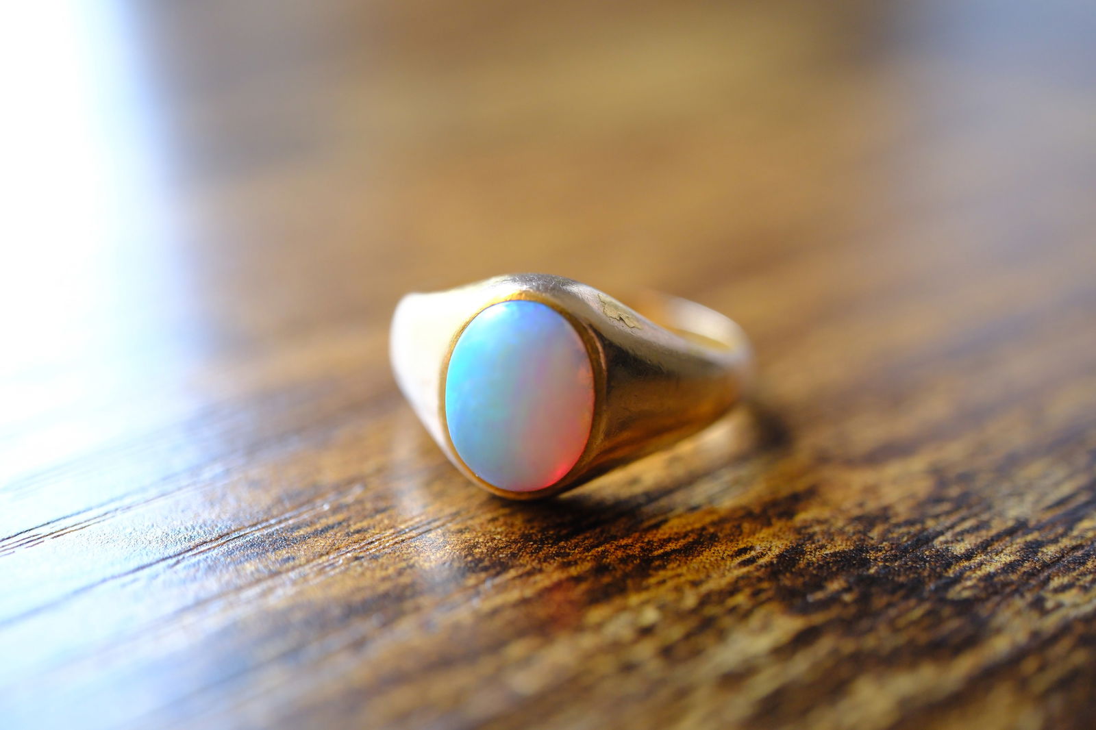 Antique Opal Signet Ring in 10K Yellow Gold (1 of 9)