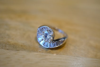 Diamond Spiral Cocktail Ring in 14K White Gold