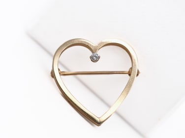 Tiffany & Co Diamond Heart Brooch
