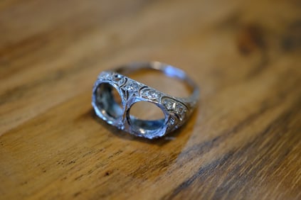 Antique Diamond Ring Mounting in Platinum