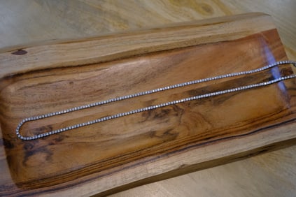 Diamond Tennis Chain Necklace in 14K White Gold