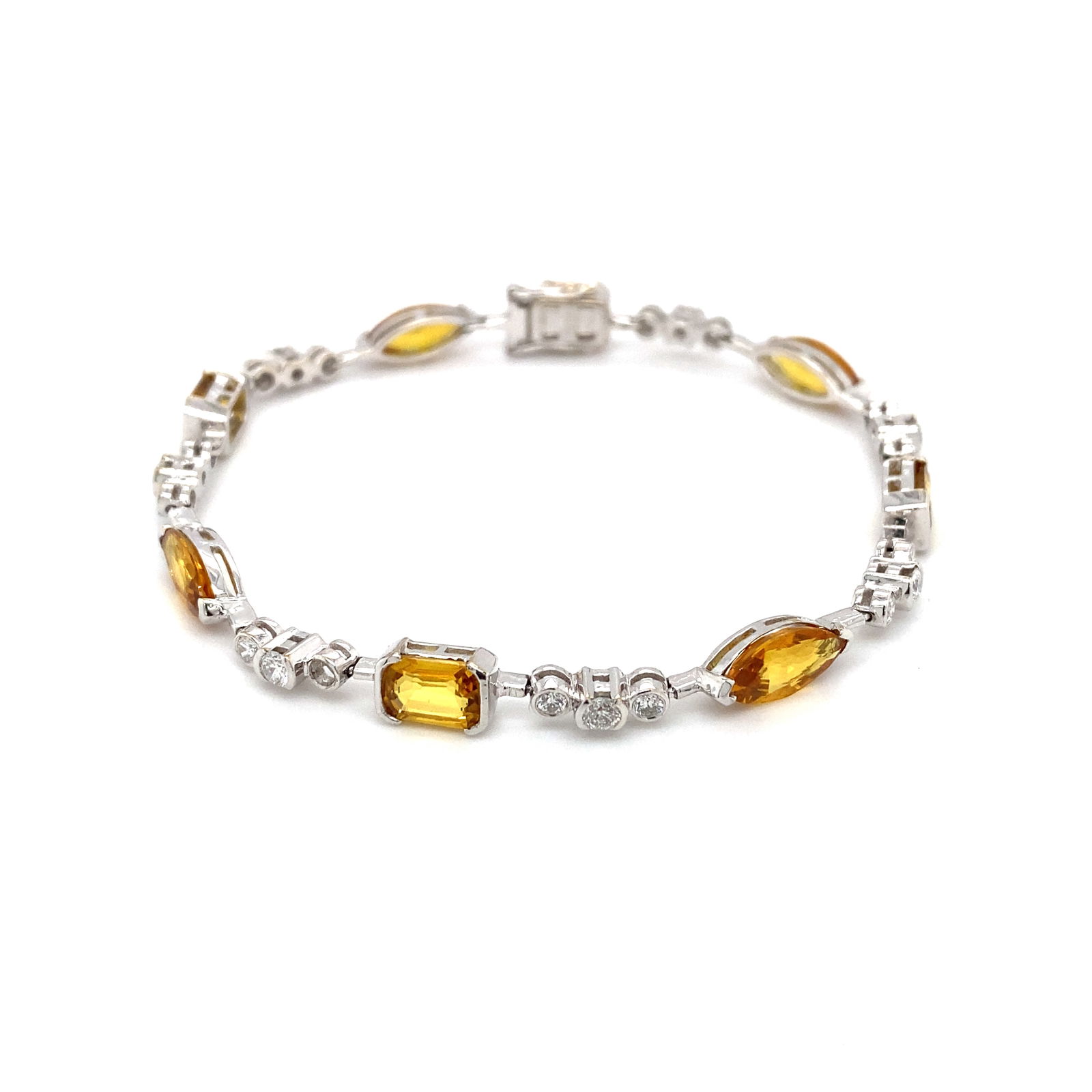 18K White Gold Citrine and Diamond Bracelet (1 of 7)