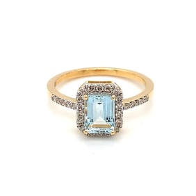 Aquamarine and Diamond Ring