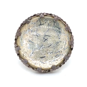 Mars & Valentine in Sterling Silver Ring with Silver Tone and Glass Enamel