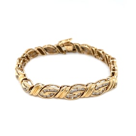 Diamond Link Bracelet in 14K Gold