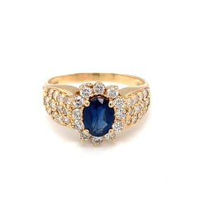Sapphire and Diamond Ring in 14k Yellow Gold