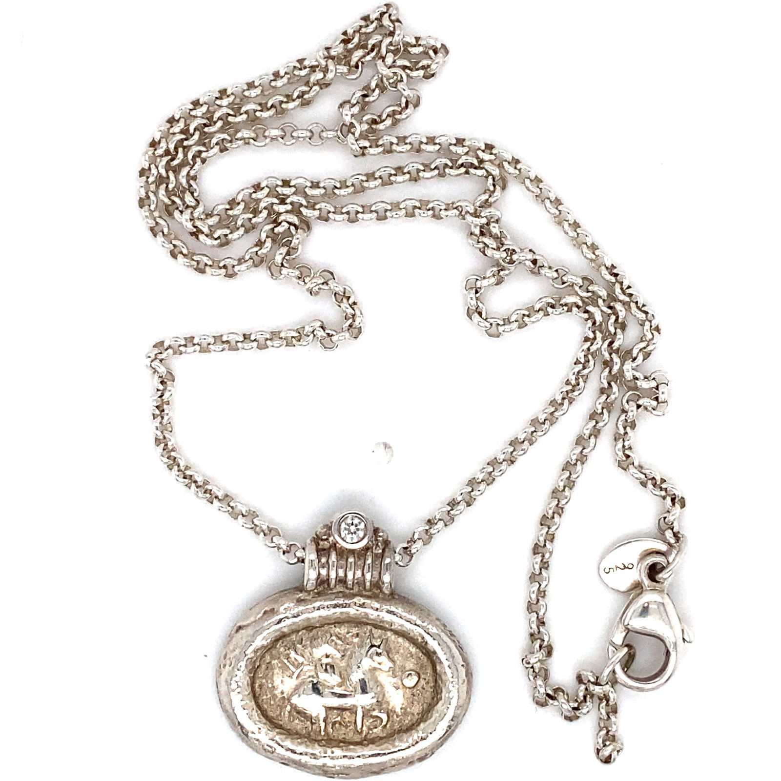 Thailand Designer Equestrian Horse Pendant Necklace in Sterling Silver (1 of 6)