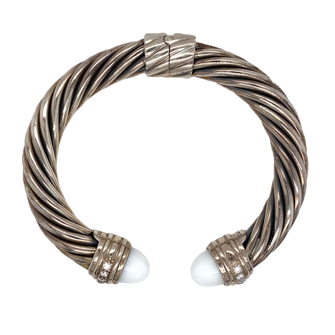 David Yurman Diamond Cuff Bracelet in Sterling Silver (1 of 6)