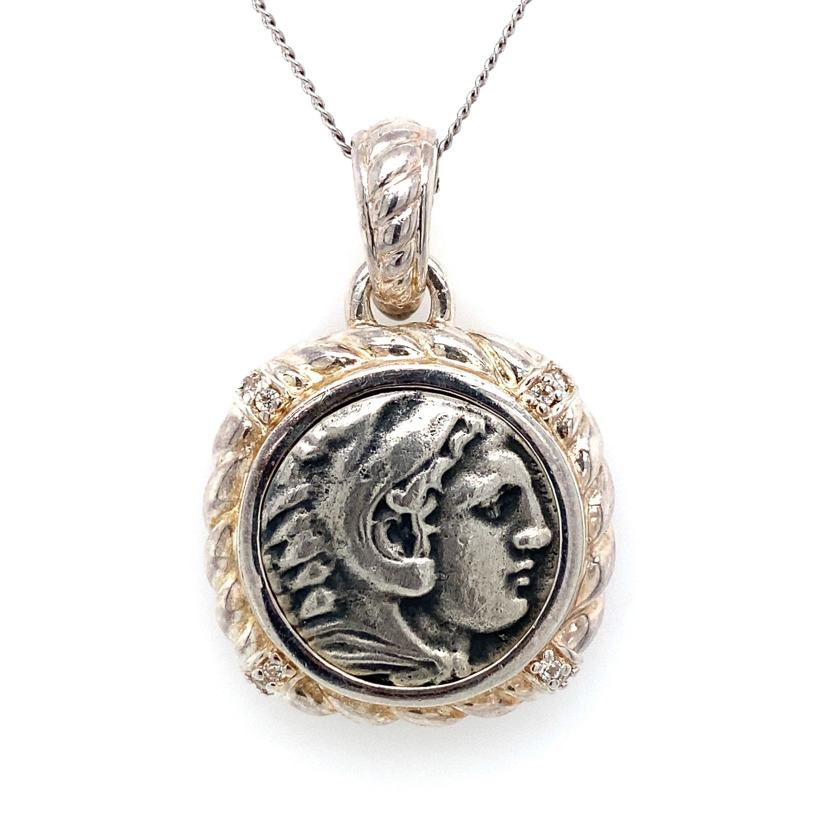 Vintage Roman coin Style Pendant in Sterling Silver (1 of 6)