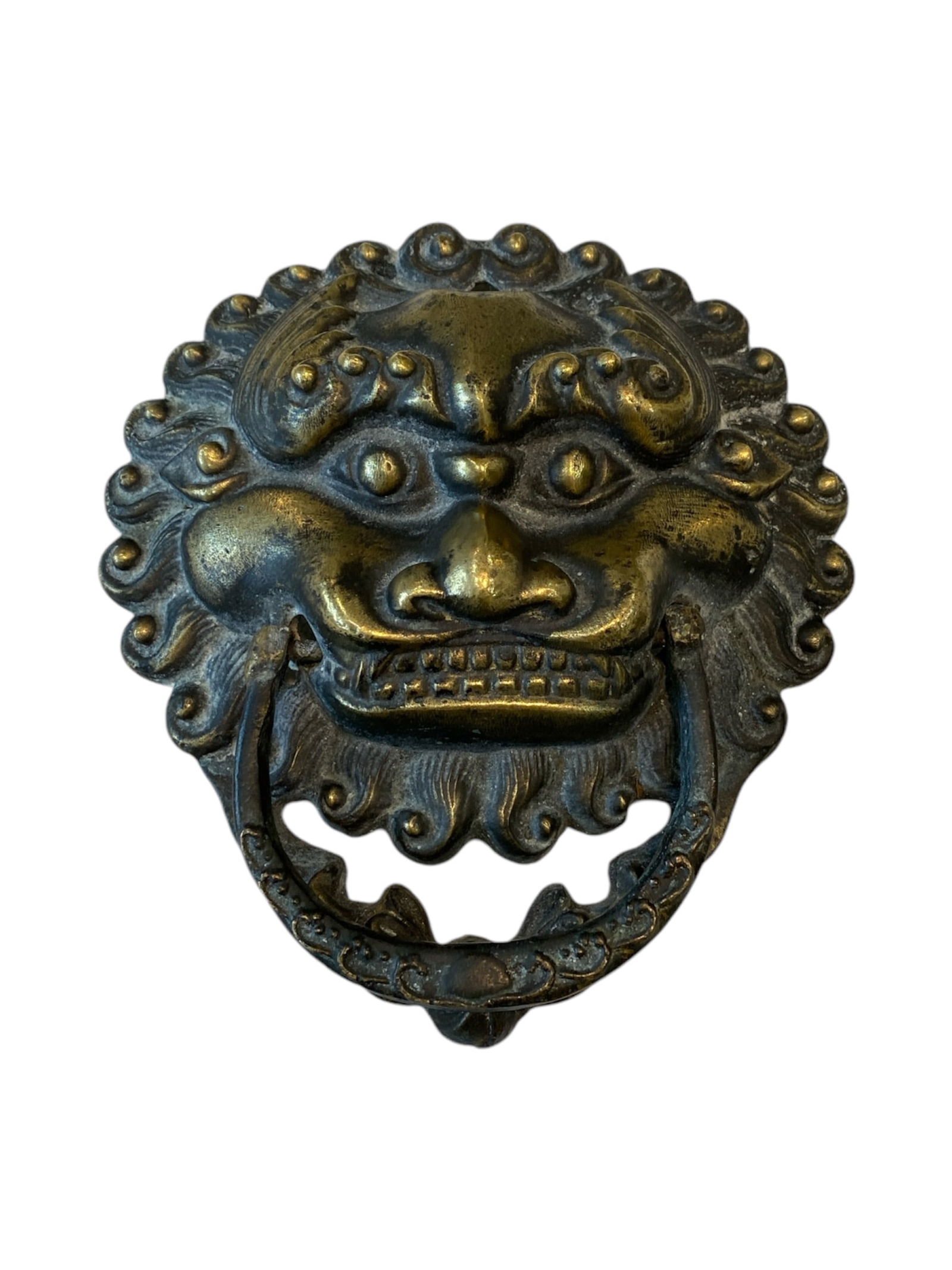 Chinese Qing Dynasty Lion Head Brass Door Pull (1 of 5)