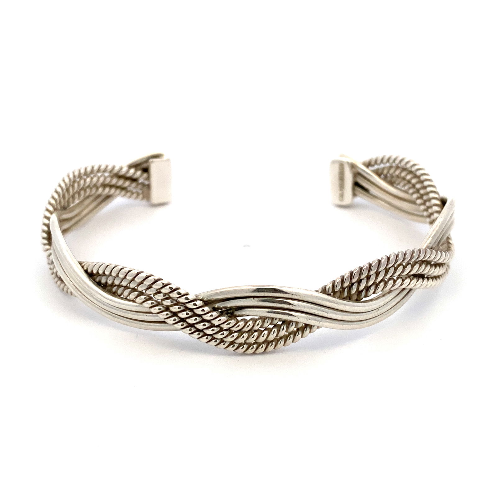 Mexican Sterling Silver Braided Cuff Bracelet (1 of 5)