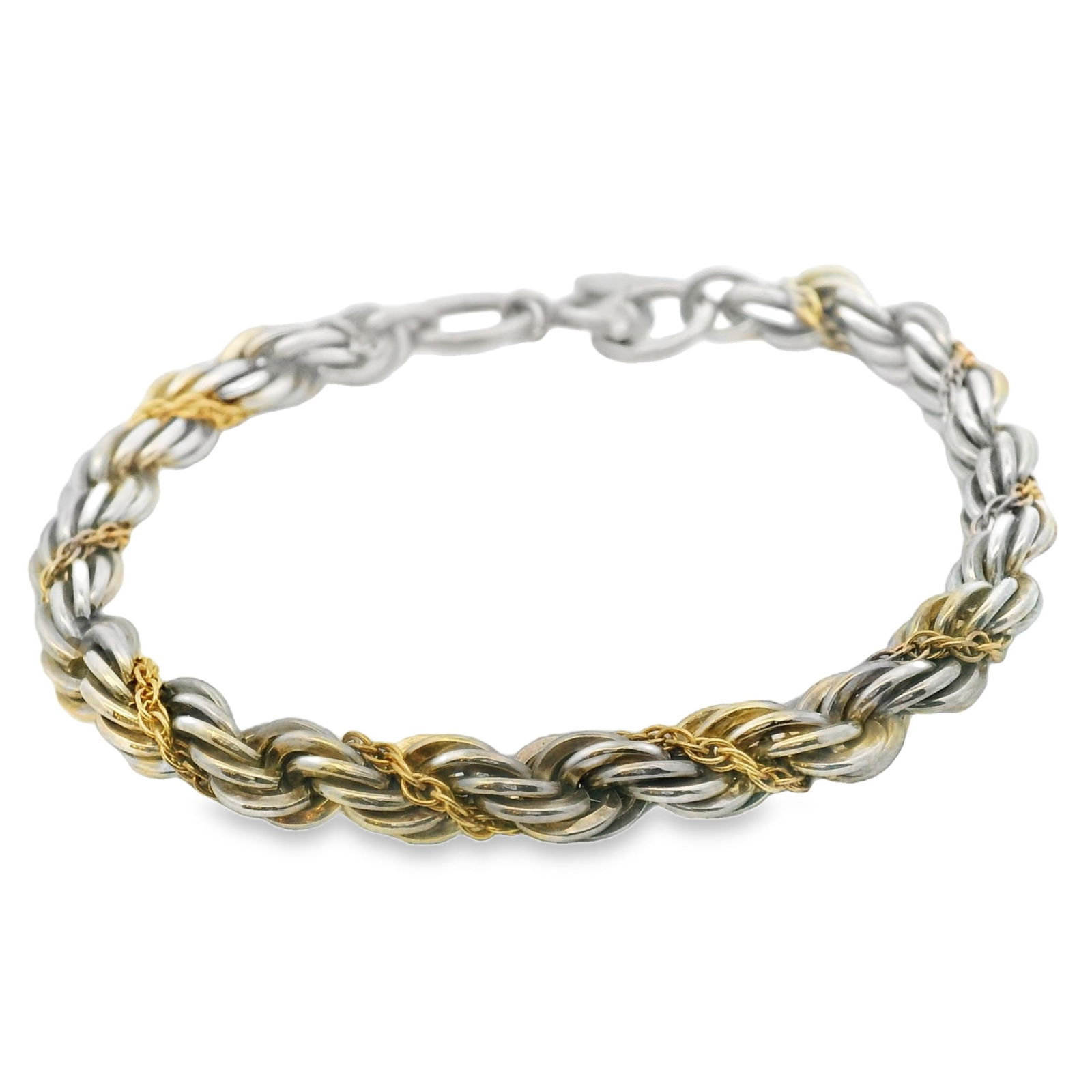 Tiffany & Co. Sterling Silver/14K Gold Twist Rope Bracelet (1 of 4)