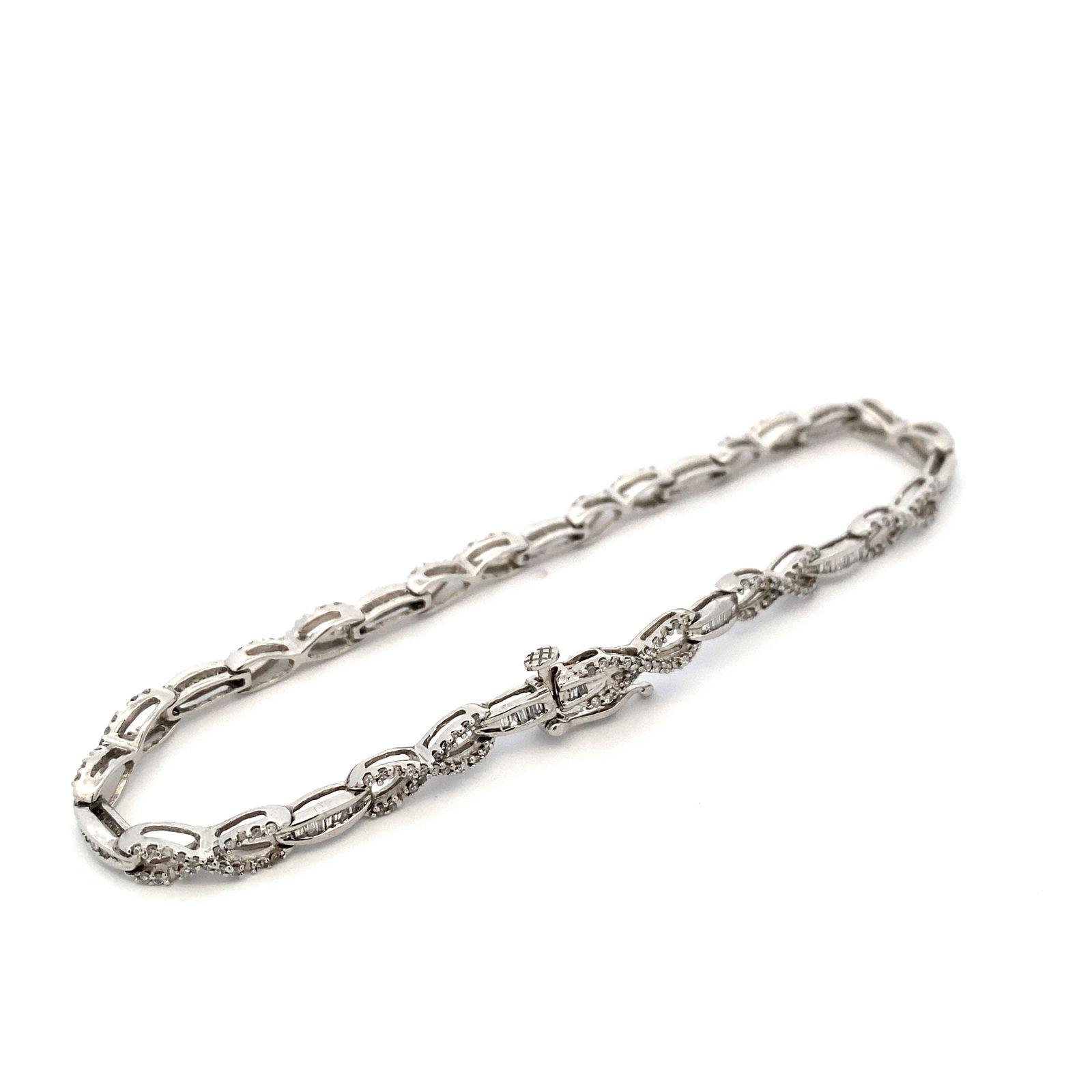 Infinity Link Diamond Bracelet in 10K White Gold (1 of 1)