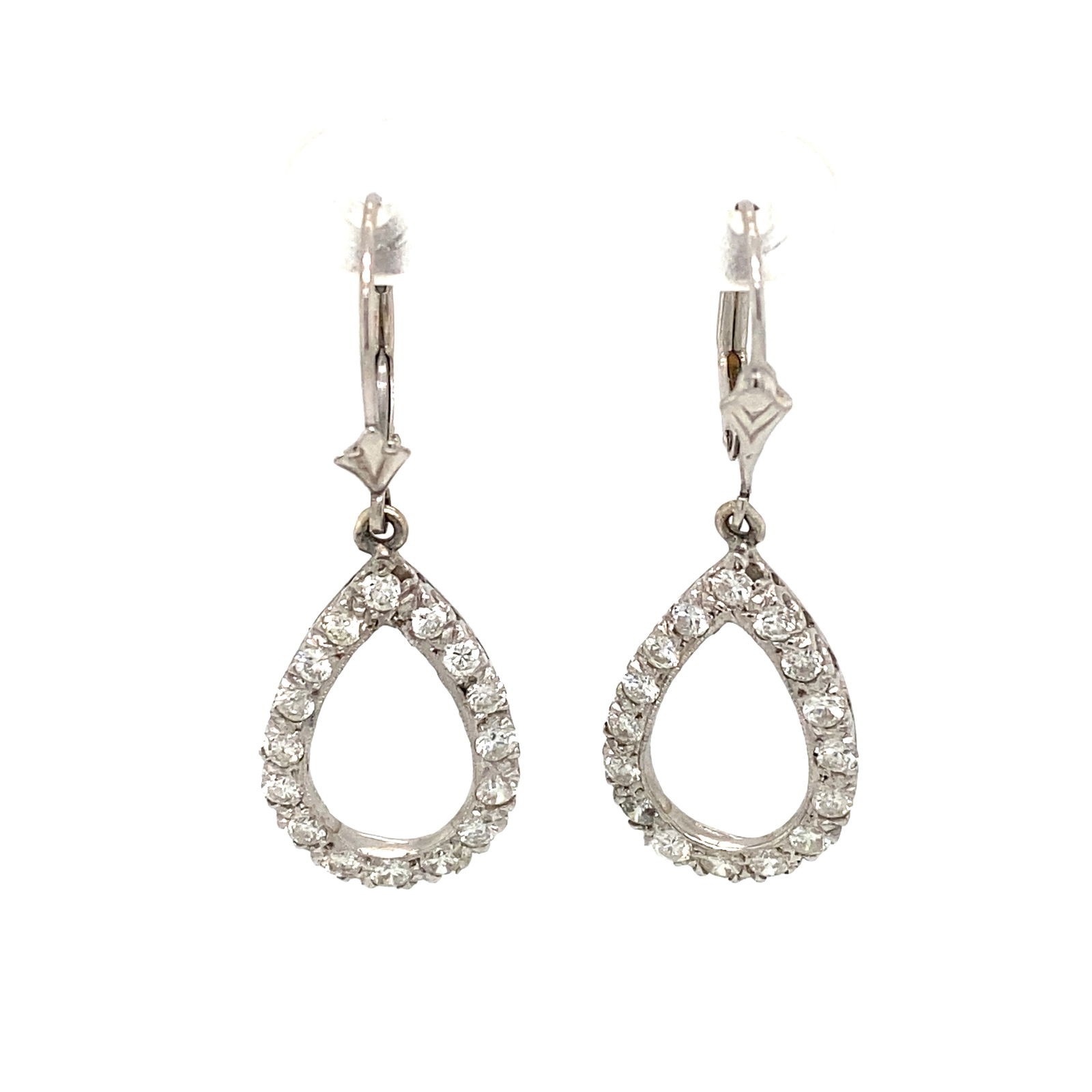 White Gold Diamond Dangle Earrings (1 of 9)
