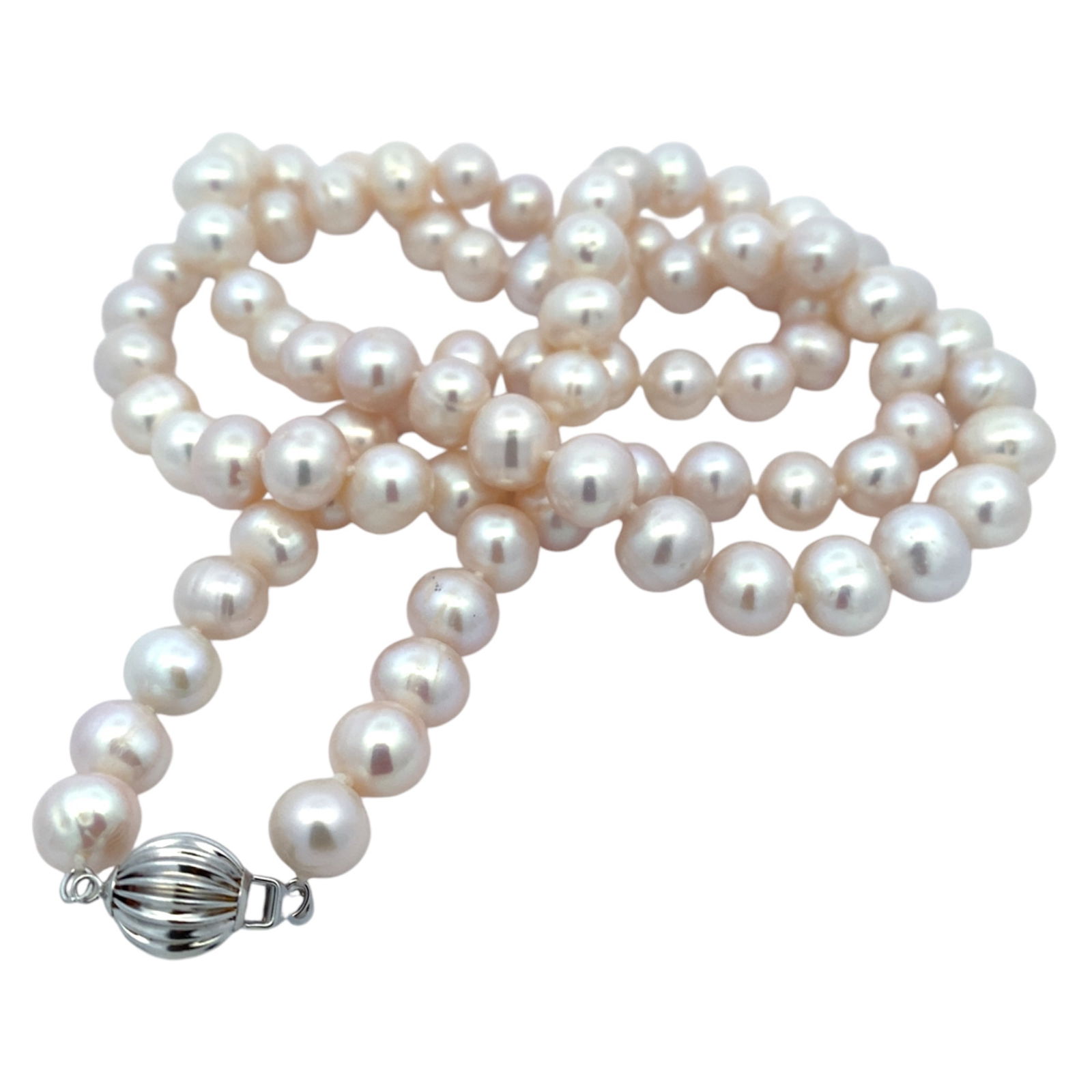 Cultured Freshwater Pearl Necklace in Sterling Silver Clasp (1 of 4)