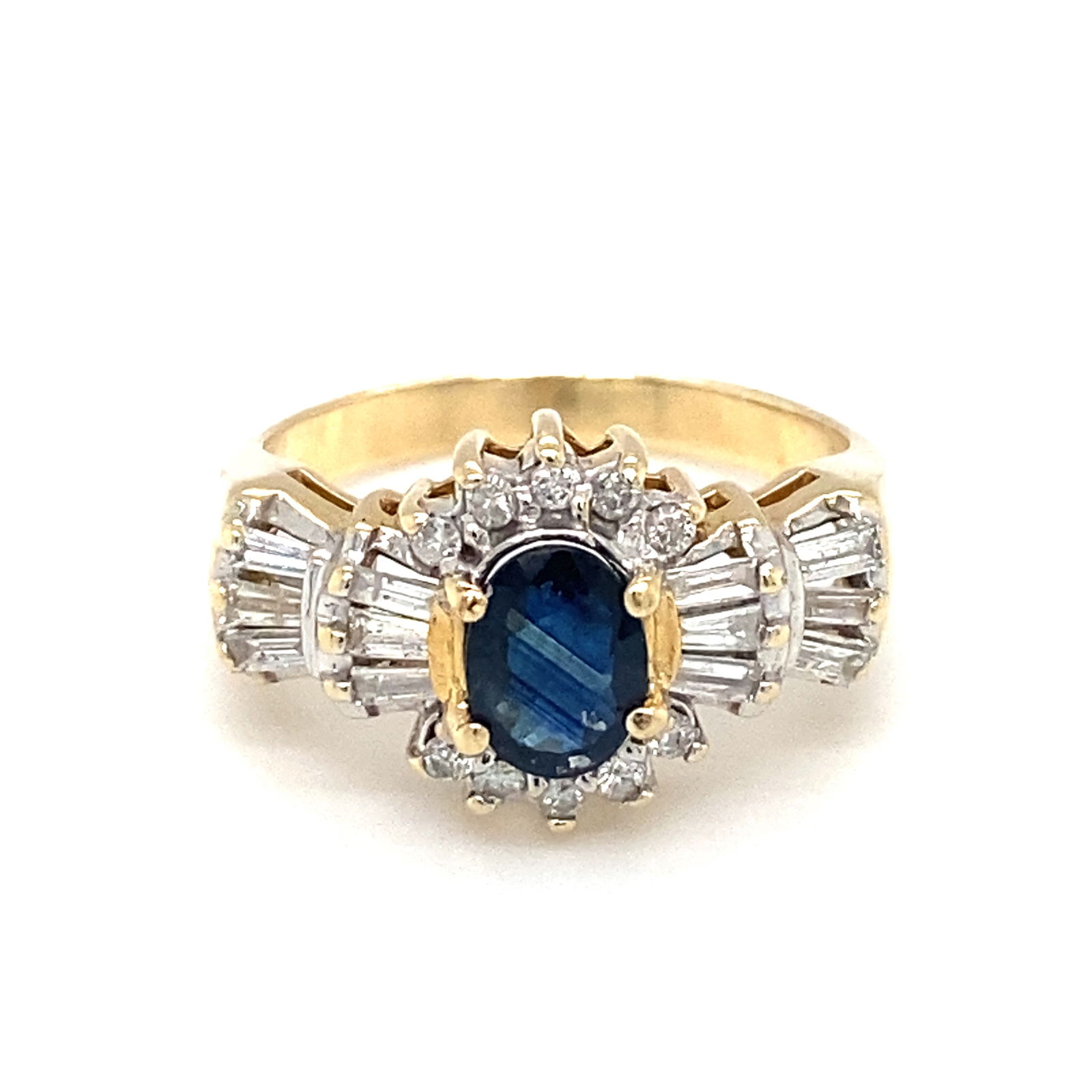 Oval Sapphire and Diamond Ring in 14K Yellow Gold (1 of 6)