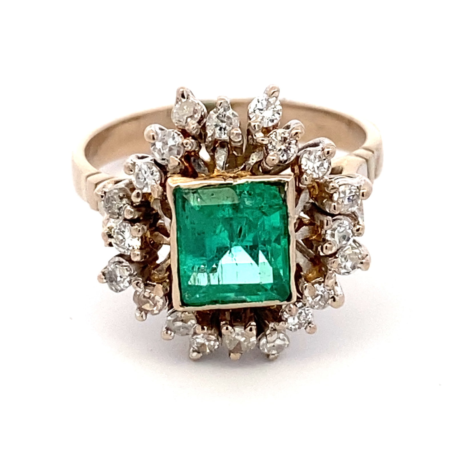 Emerald and Diamond Cocktail Ring in 14K White Gold (1 of 6)
