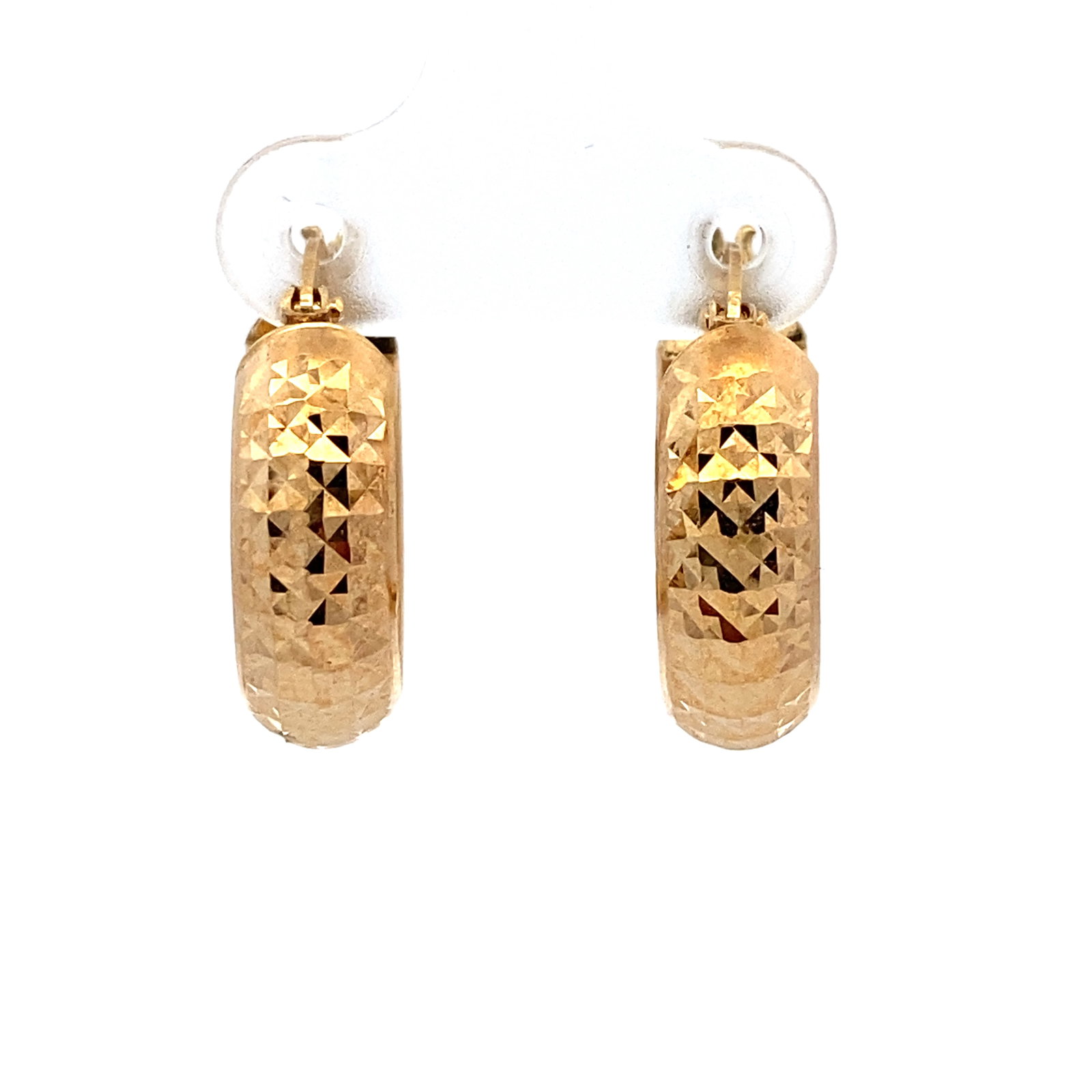 Estate Diamond Cut Hoop Earrings in 10K Yellow Gold (1 of 5)