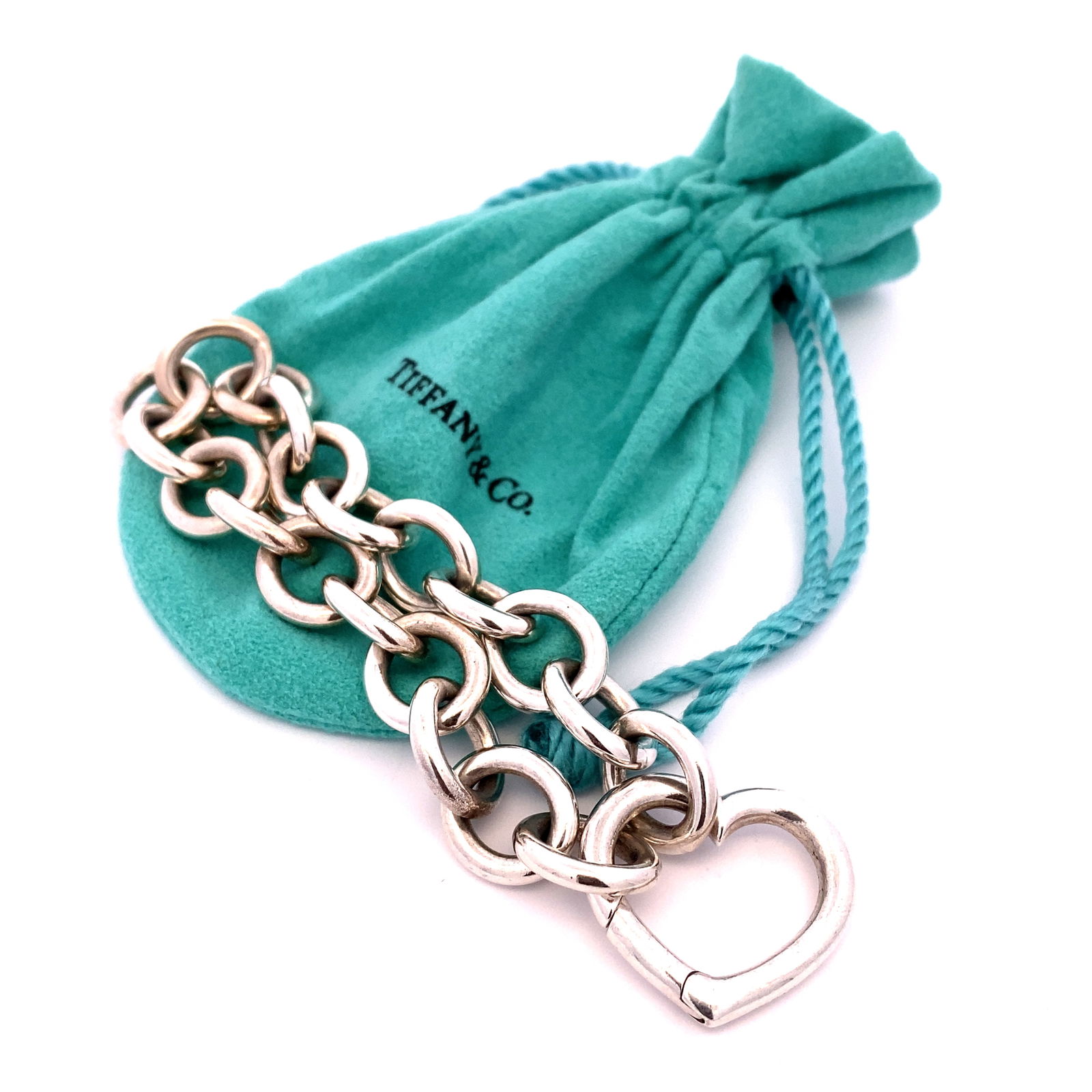 Tiffany & Co. Heart Clasp Spring Bracelet in Sterling Silver (1 of 5)