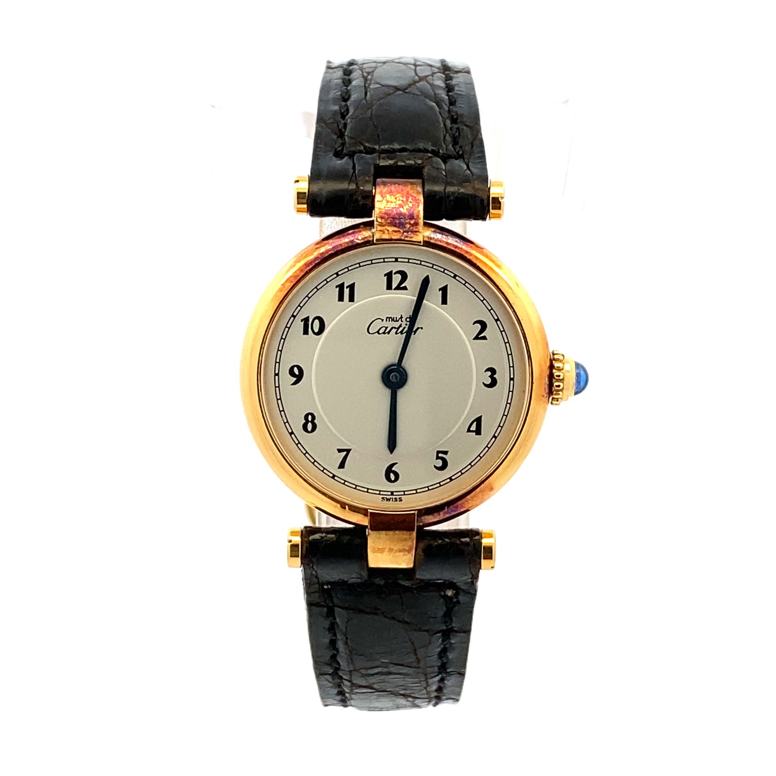 Cartier Paris - Must De Cartier Vermeil Gold Plate and Sterling Silver Ladies Wristwatch (1 of 8)