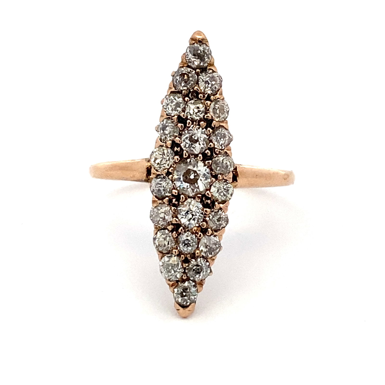 Victorian Navette Ring with 2.0ct Diamond in 10K Yellow Gold (1 of 6)