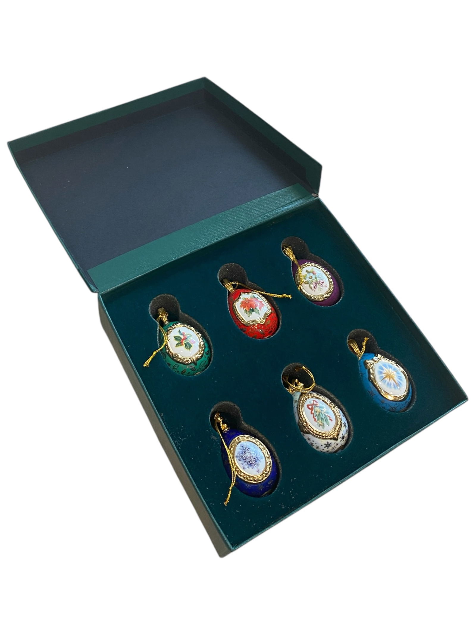 House of Fabergé 6 Christmas Egg Ornaments 1996 Franklin Mint Porcelain (1 of 8)