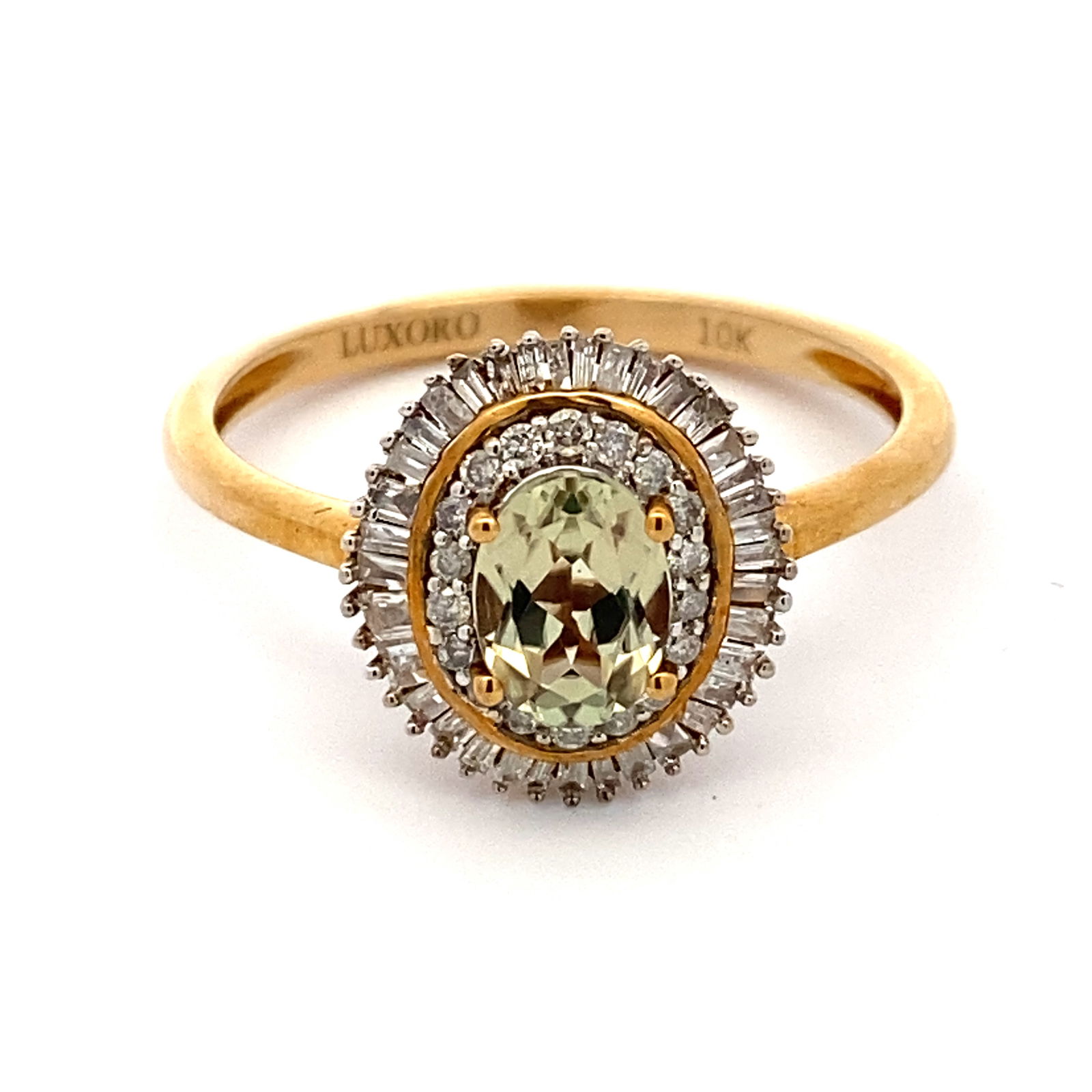 Luxoro Premium Chrysoberyl and Diamond Halo Ring in 10K Yellow Gold (1 of 6)