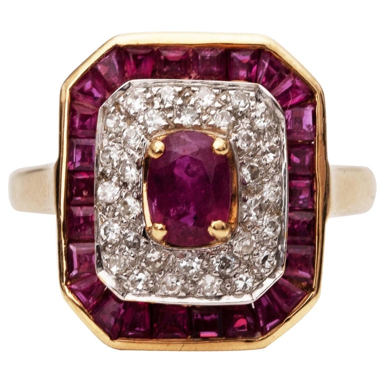 1.4 Carat Total Ruby and Diamond Ring, 14 Karat Gold (1 of 7)