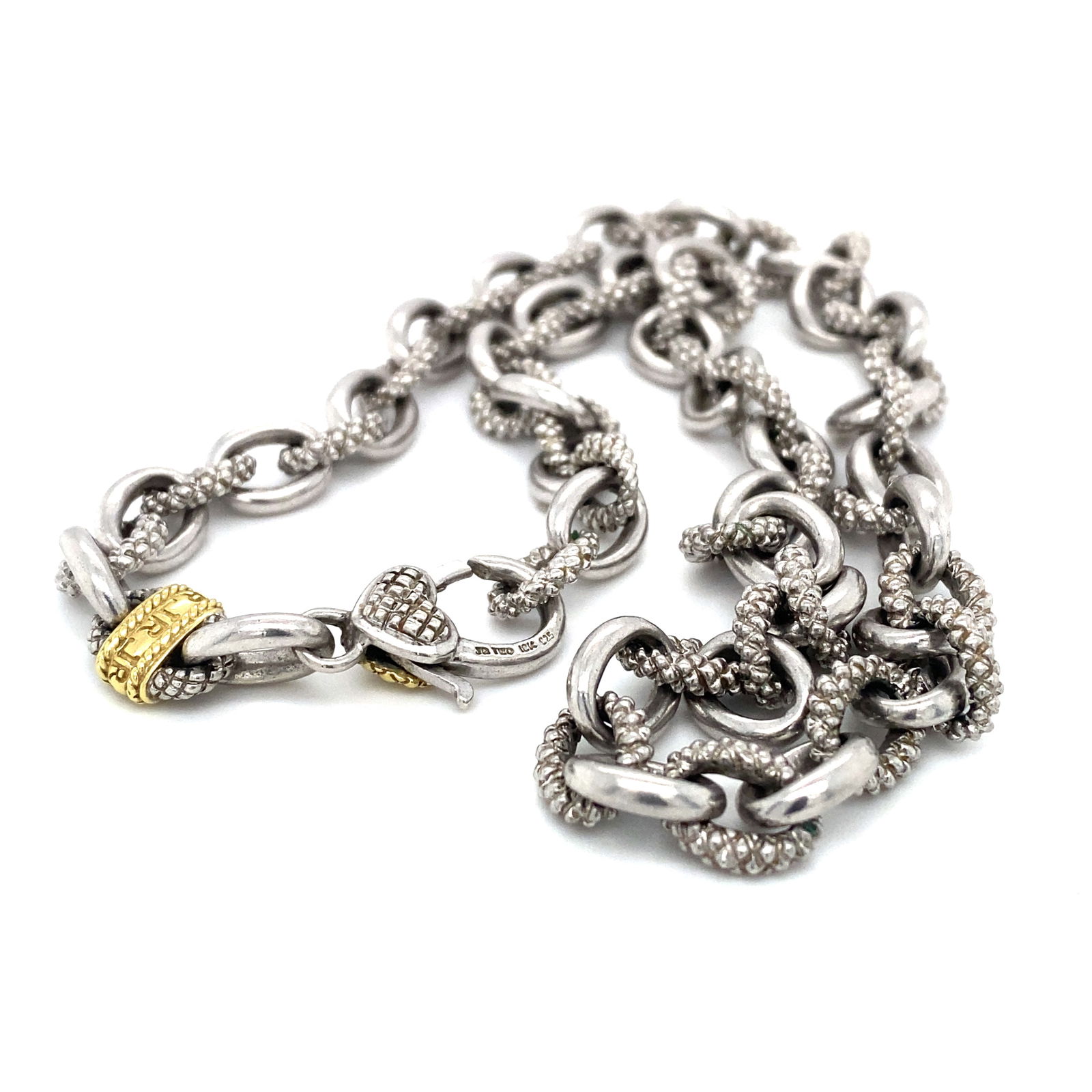 Judith Ripka Sterling Silver/18K Gold Chain Link Necklace (1 of 9)