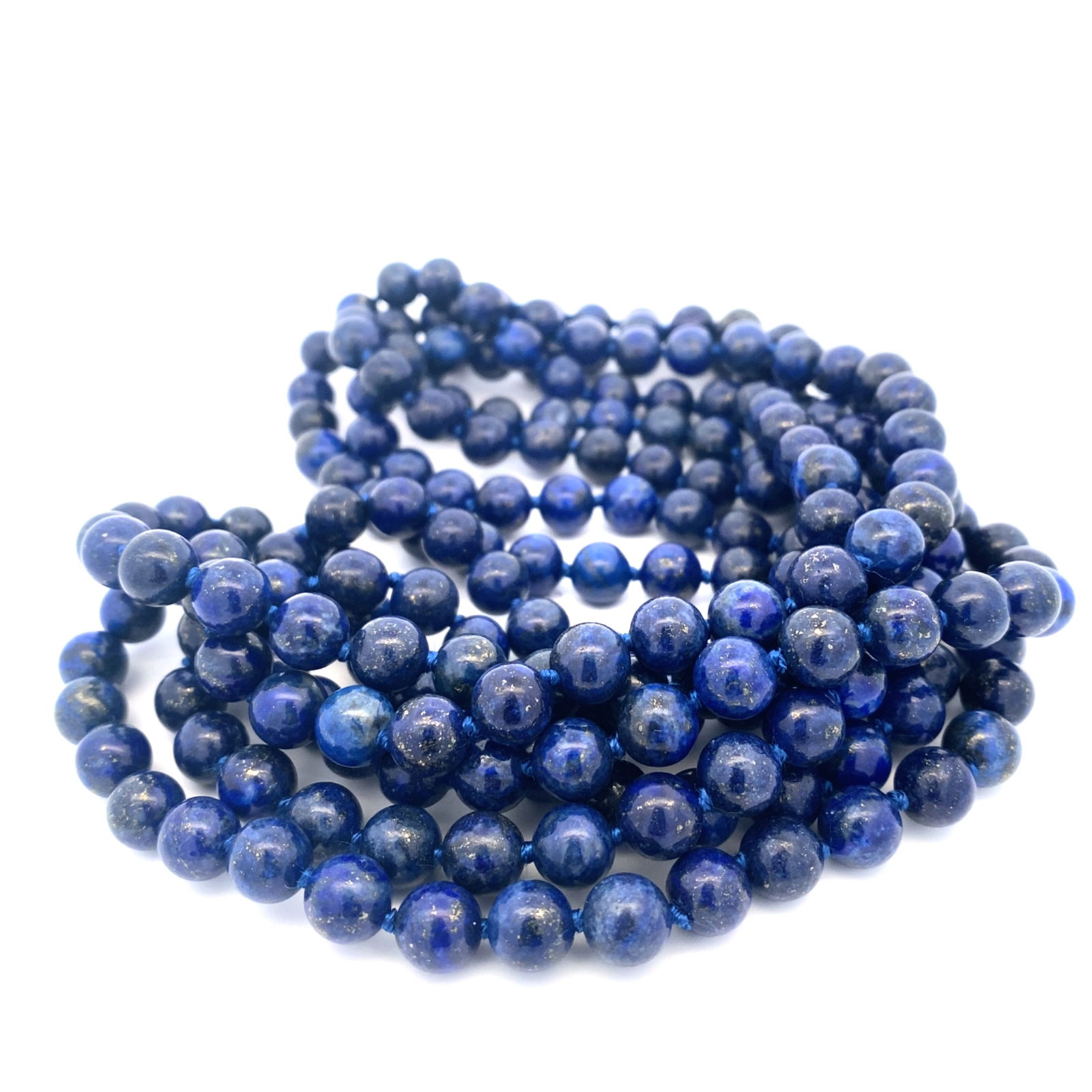 78 Inch Lapis Lazuli Beaded Necklace (1 of 3)