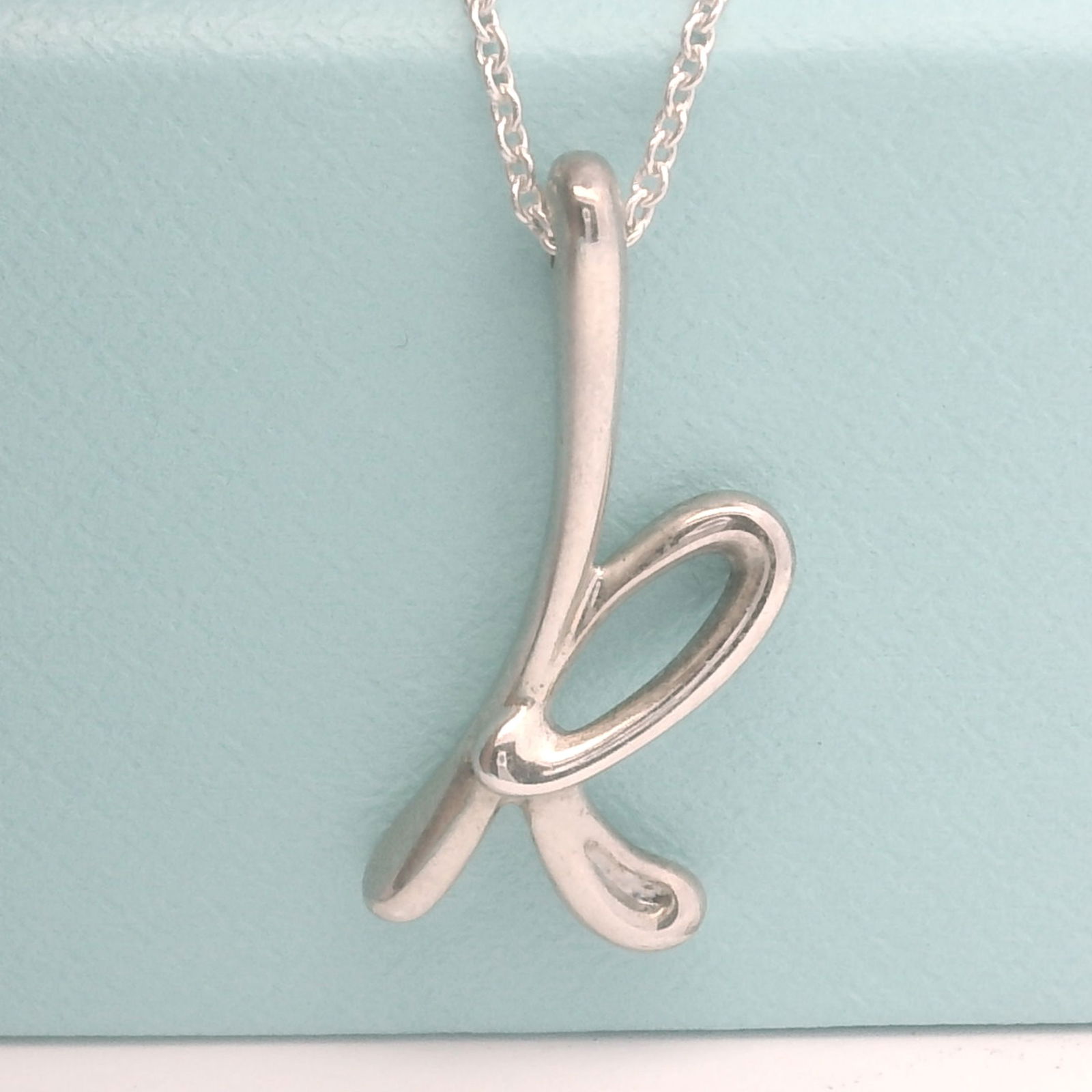 Tiffany & Co. Elsa Peretti Alphabet "K" Pendant in Sterling Silver (1 of 6)