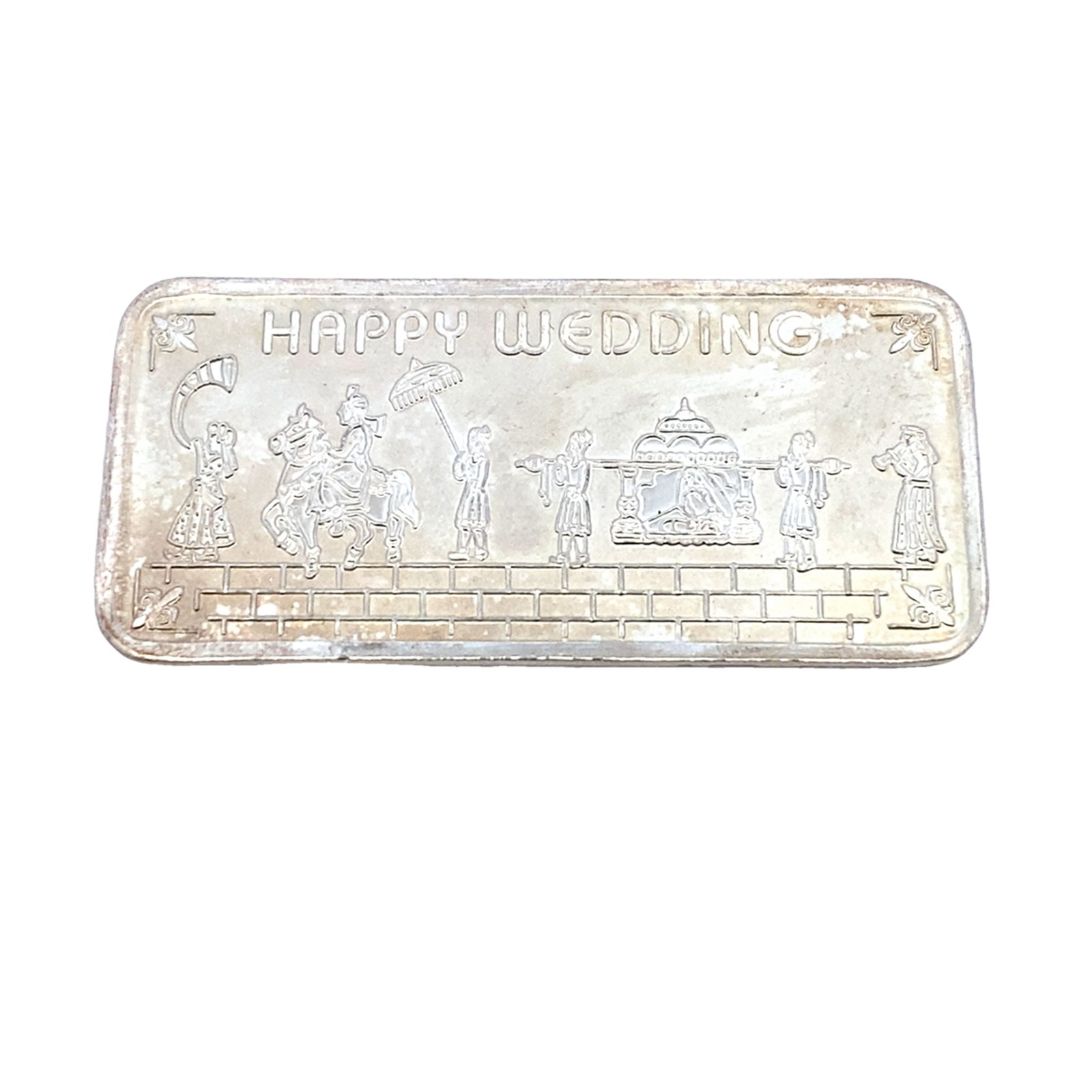 20 Gram .999 Silver Happy Wedding Fine Silver Bar (1 of 2)