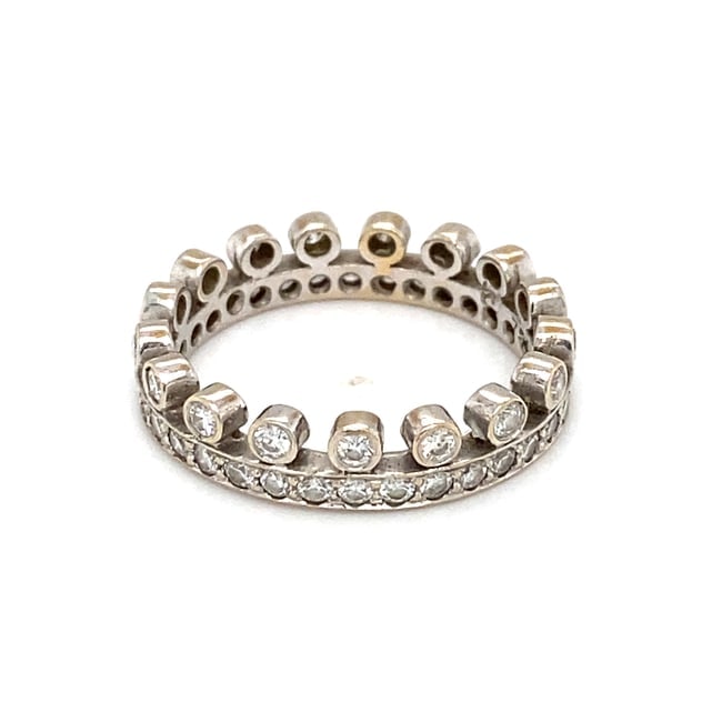 Crown Design Diamond Eternity Ring in 18K White Gold (1 of 5)