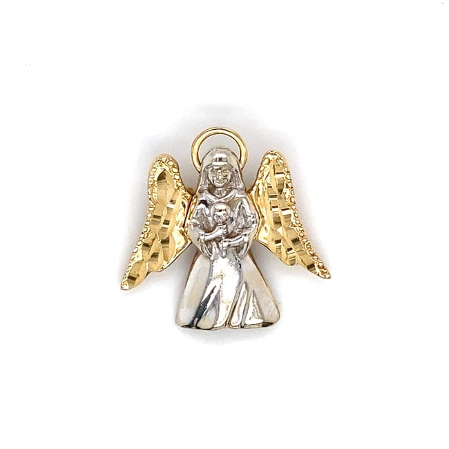 Vintage Angel Pendant in Sterling Silver and 14K Yellow Gold (1 of 5)