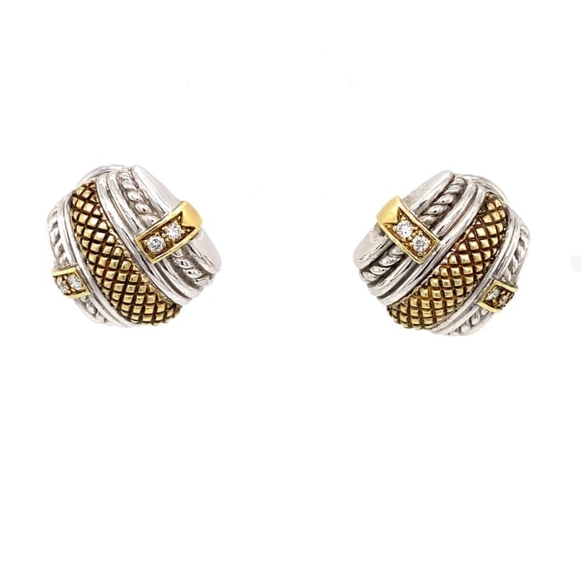 Judith Ripka Sterling Silver and 18K Gold Earrings (1 of 6)