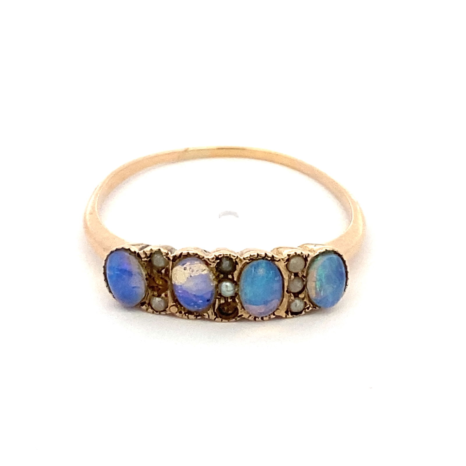 Estate Vintage Opal and pearl Ring in 10K Yellow Gold (1 of 6)