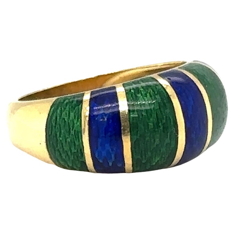 1960s TIFFANY & CO. Enameled Band Ring in 18 Karat Gold (1 of 6)