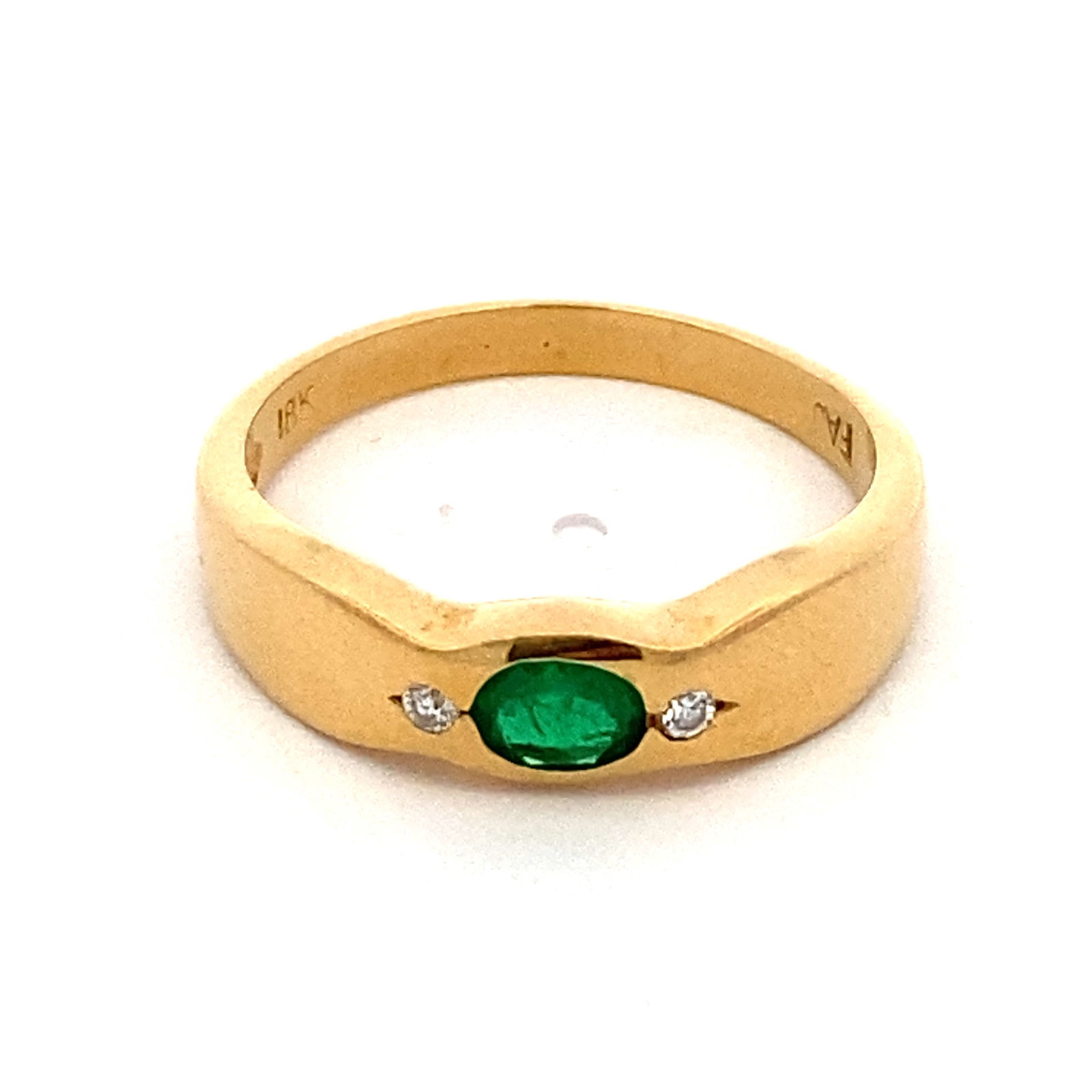 Oval Emerald and Diamond Ring, 18K Gold (1 of 6)