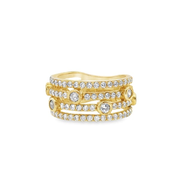 Sterling Silver Vermeil CZ Band Ring (1 of 5)