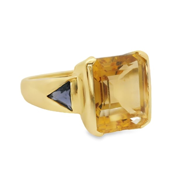14K Gold Citrine and Tanzanite Cocktail Ring (1 of 5)