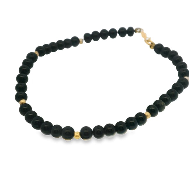 Onyx Beaded Bracelet, 14K Gold (1 of 4)