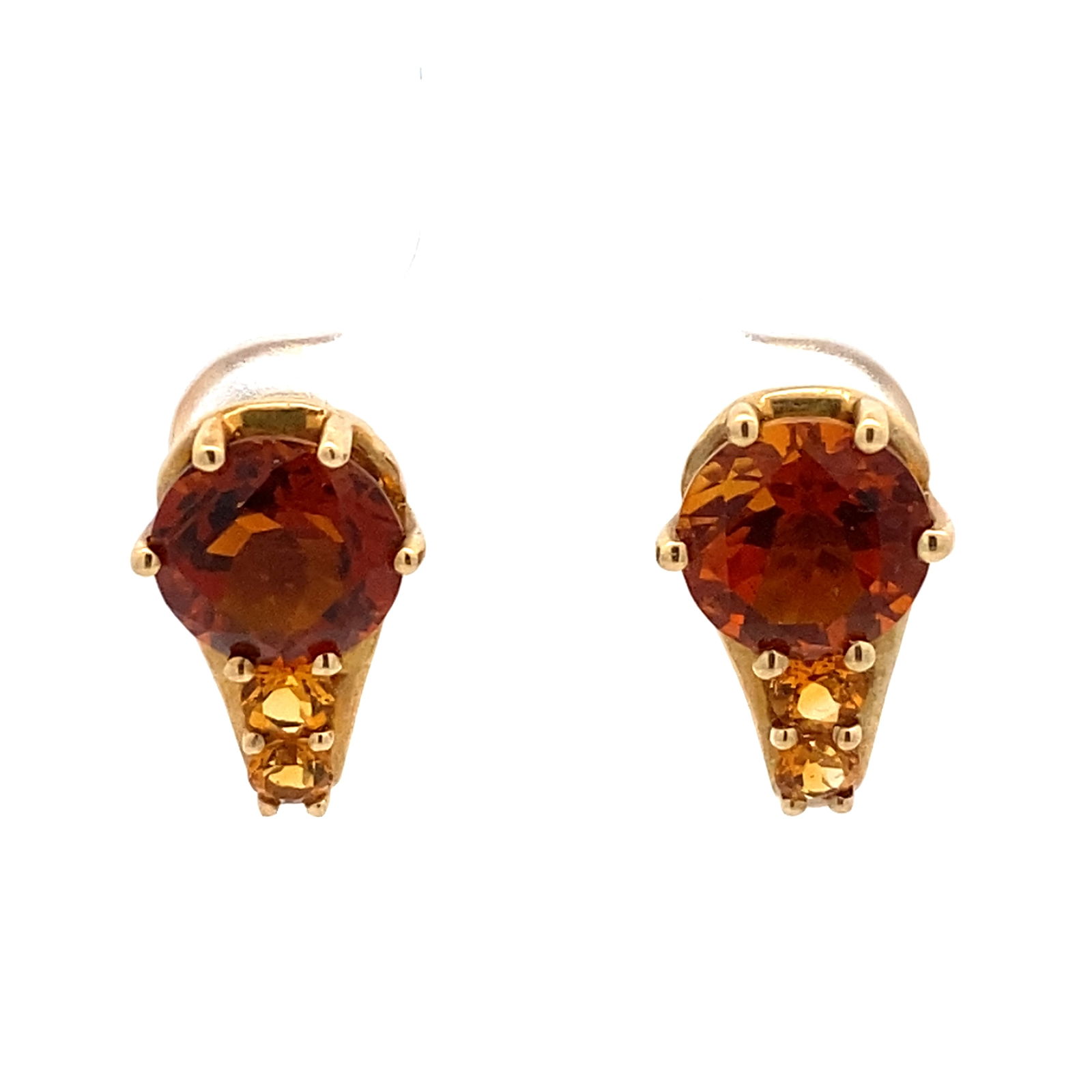 Citrine Curved Earrings, 10k Gold (1 of 5)