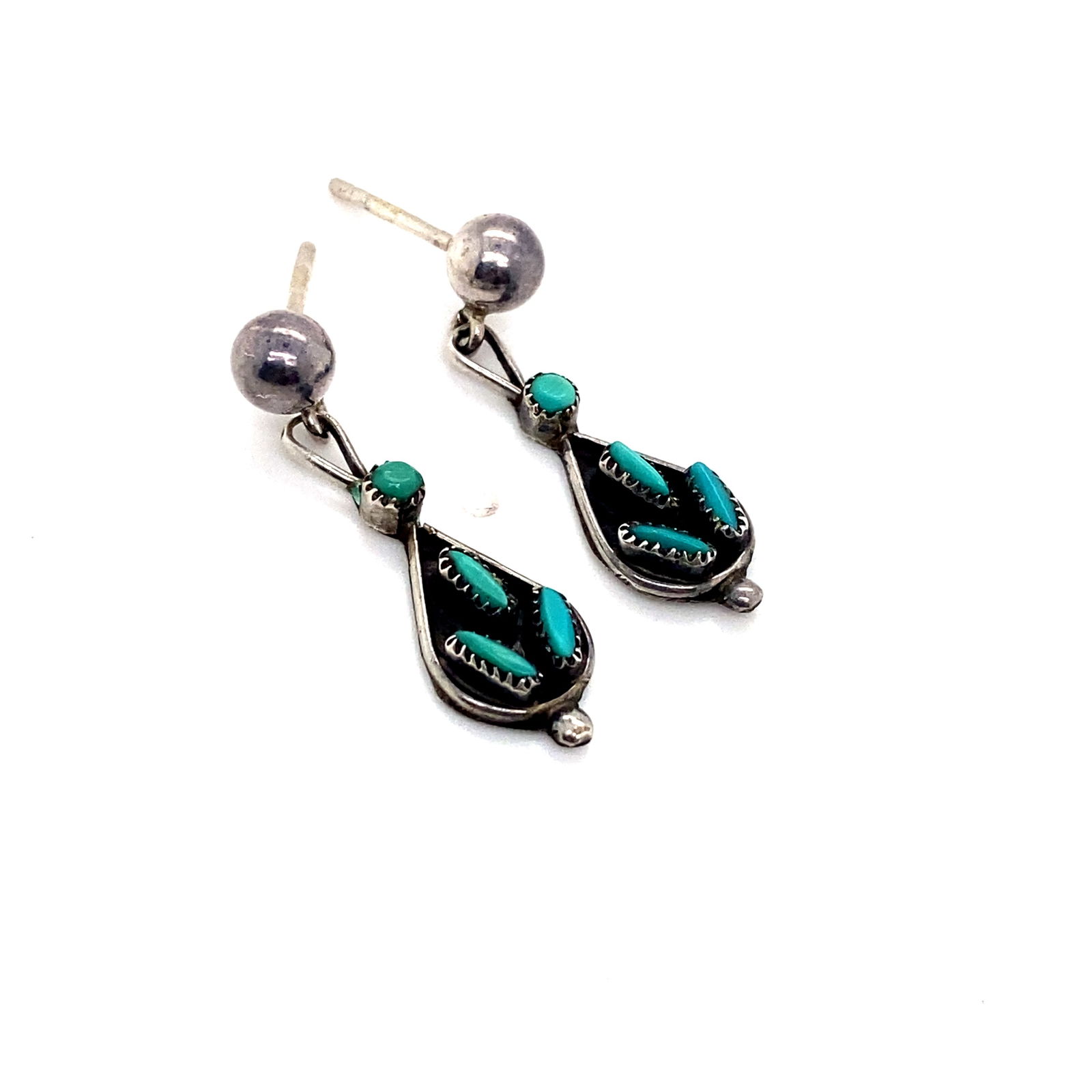 Zuni Petit Point Turquoise Earrings (1 of 2)