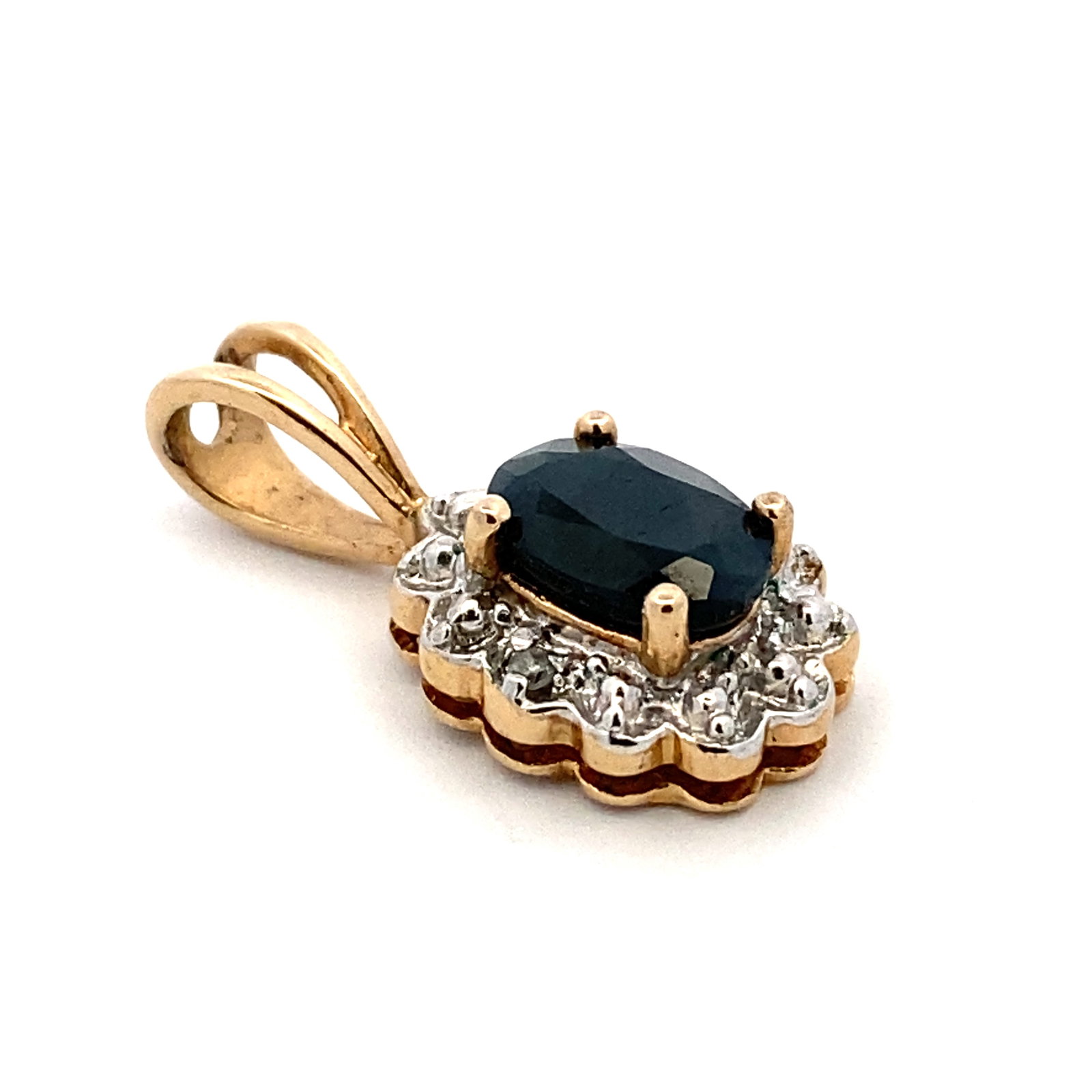 Ross Simons Sapphire and Diamond Pendant in Sterling Silver (1 of 5)