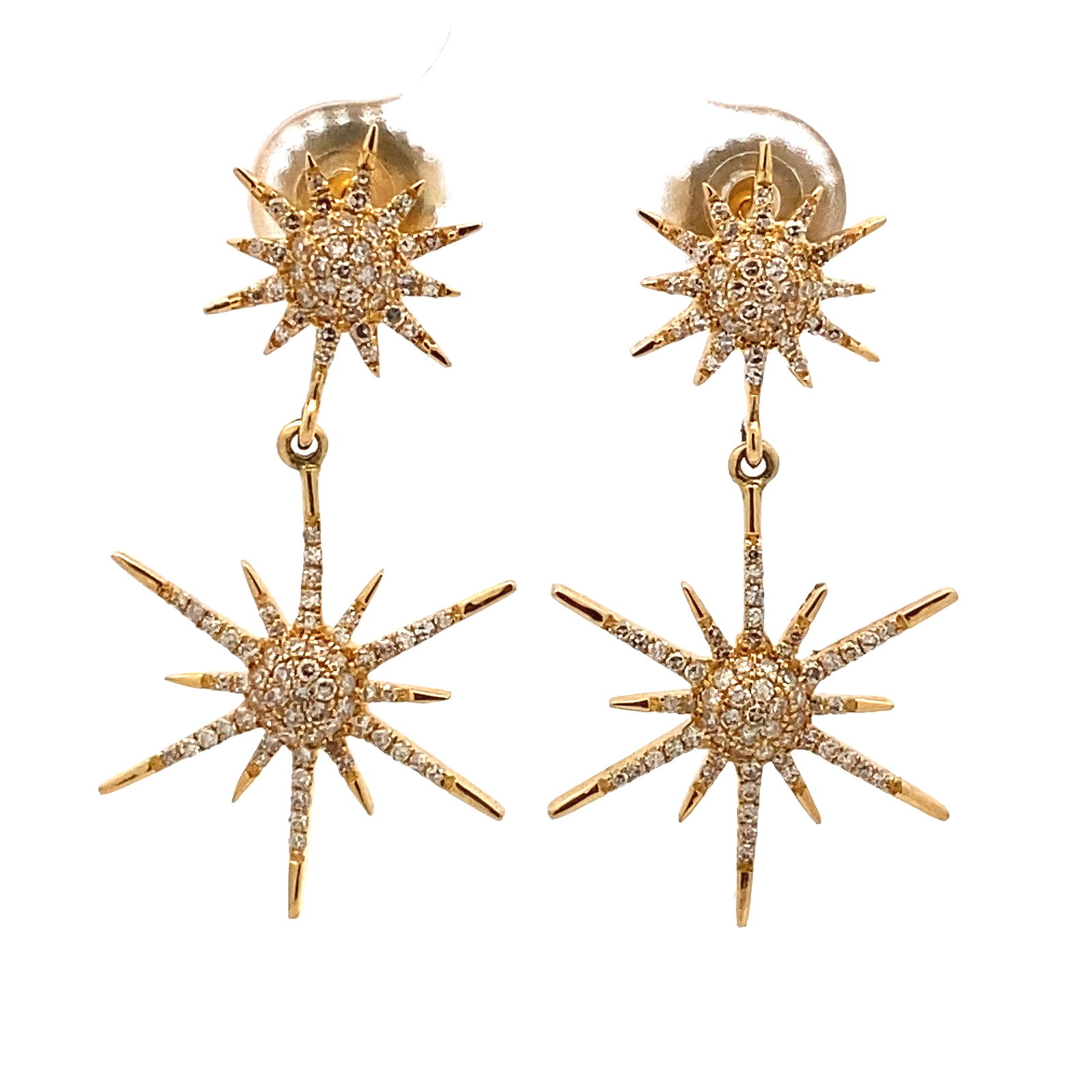 Diamond Dangle Earrings in 14K Yellow Gold (1 of 5)