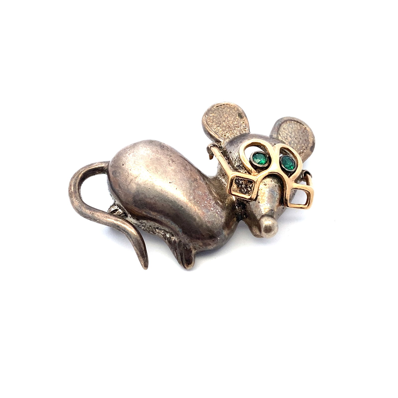 Mouse Brooch by H&T Solow, Sterling Silver/18K Gold (1 of 3)