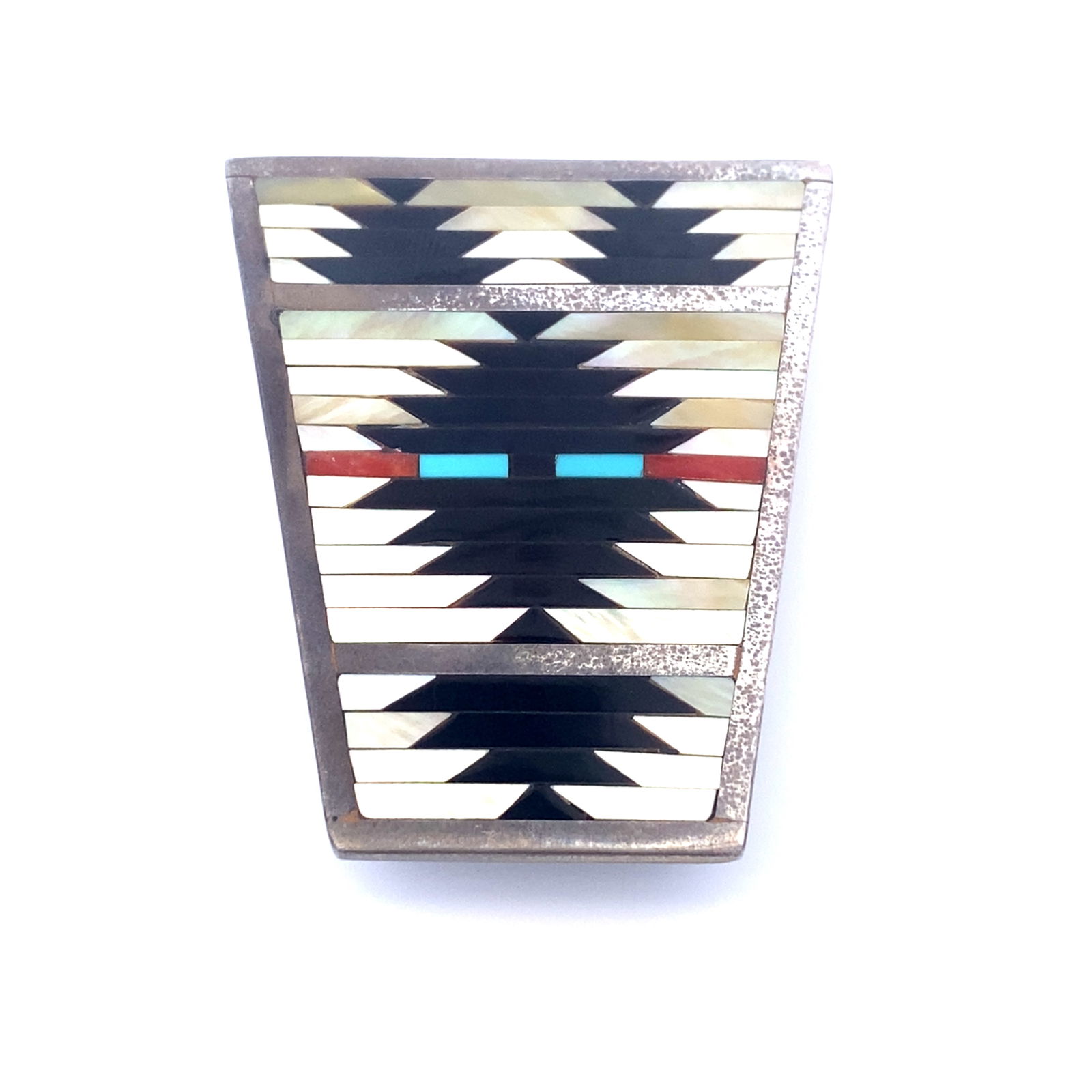 C. Dishta Zuni Native American Gemstone Inlay Bolo Tie in Sterling Silver (1 of 4)