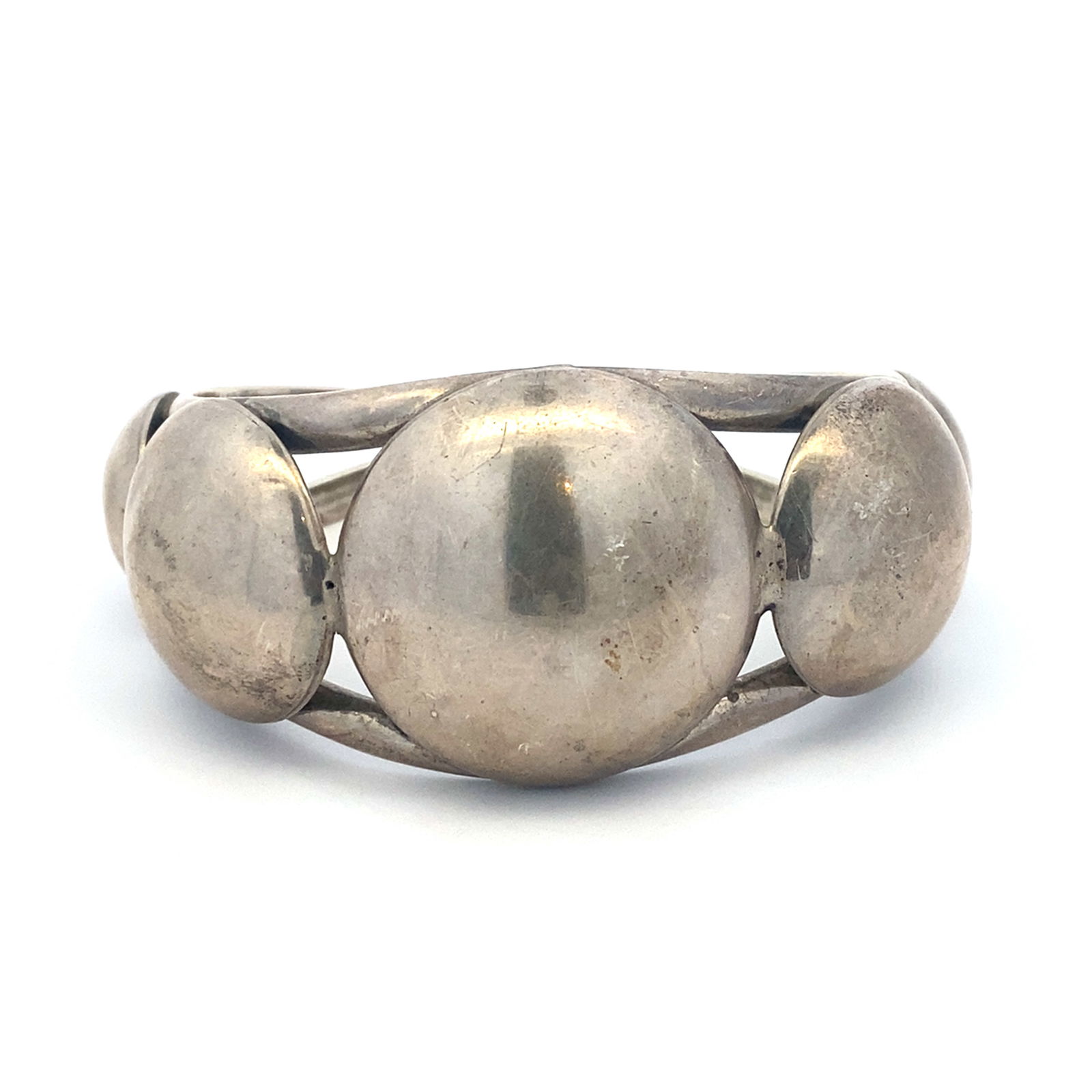 Vintage Handmade DG. Wilson Cuff Bracelet in Sterling Silver (1 of 4)