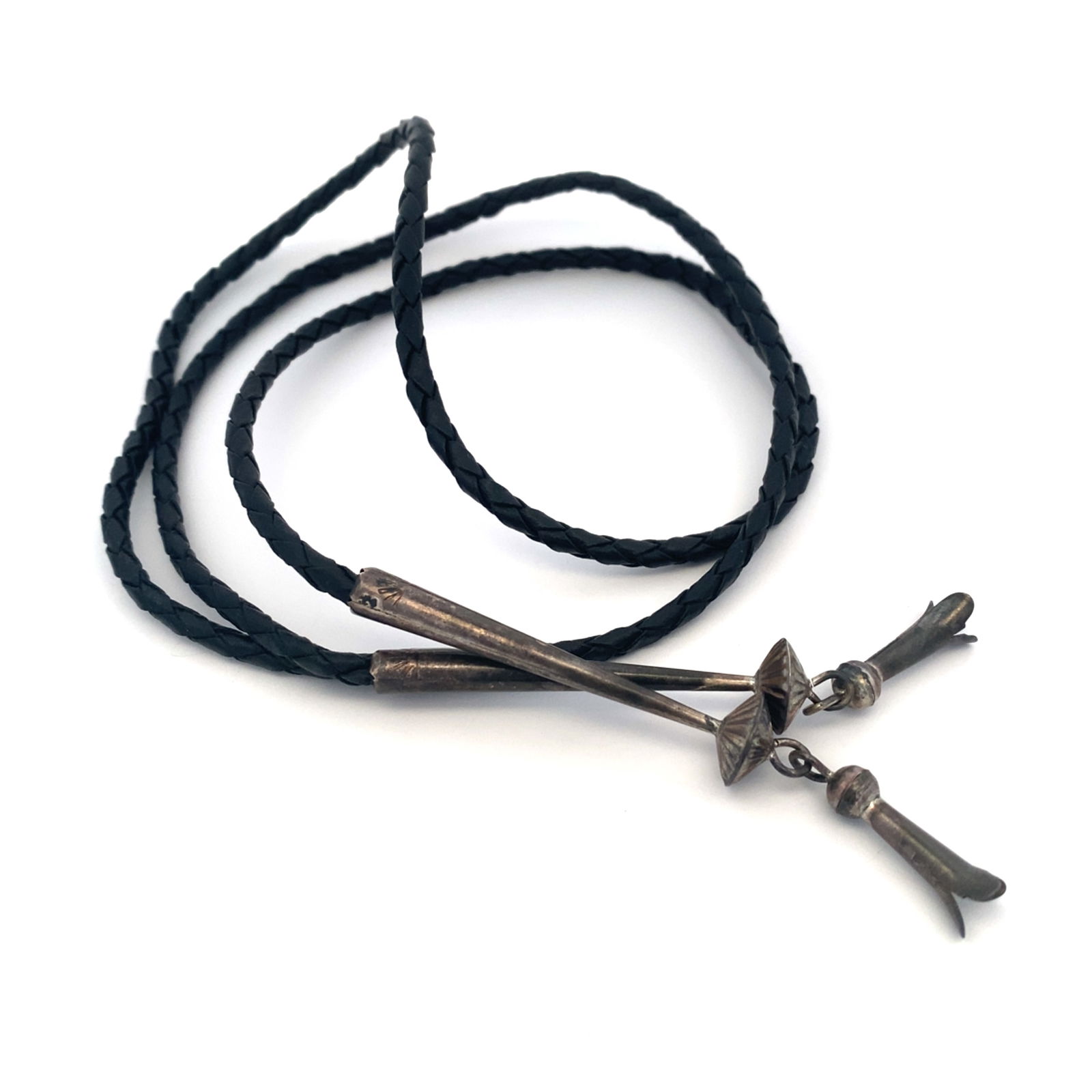 Vintage Native American Bolo Tie Necklace in Sterling Silver (1 of 3)