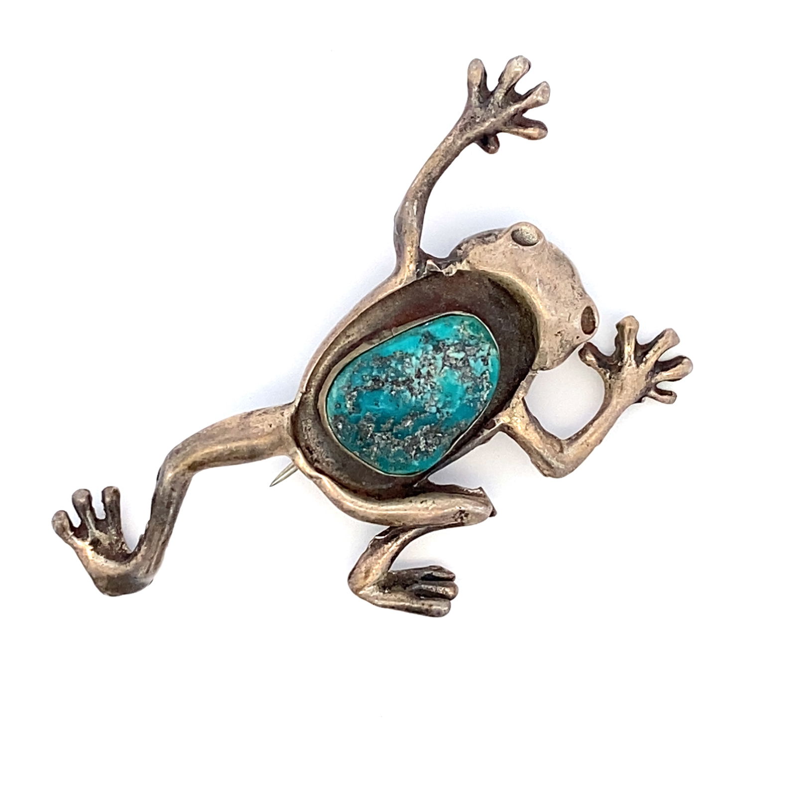 Turquoise Frog Brooch (1 of 4)